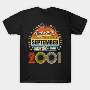 Awesome Since September 2001 Vintage 22nd Birthday T-Shirt